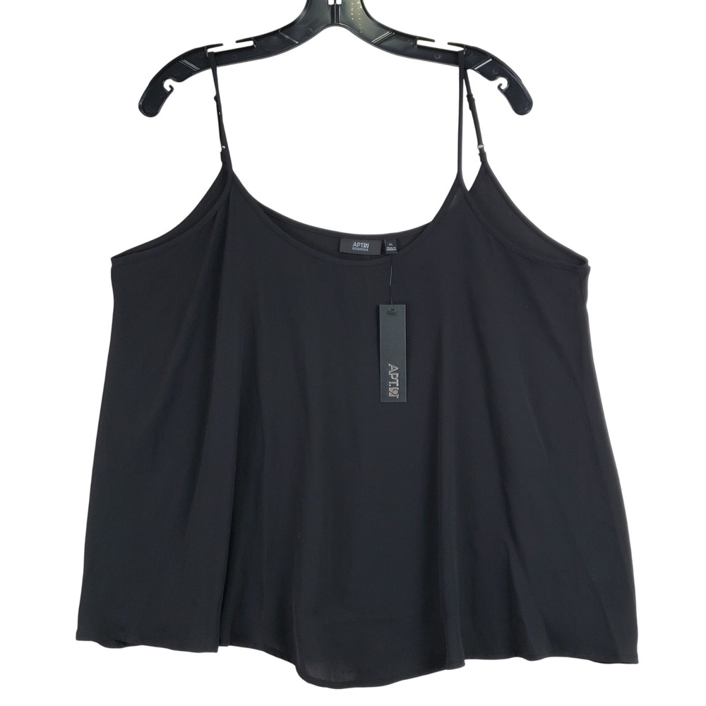 Apt 9 Essentials Camisole Womens XL Black Flowy Adjustable Strap NWT Layering